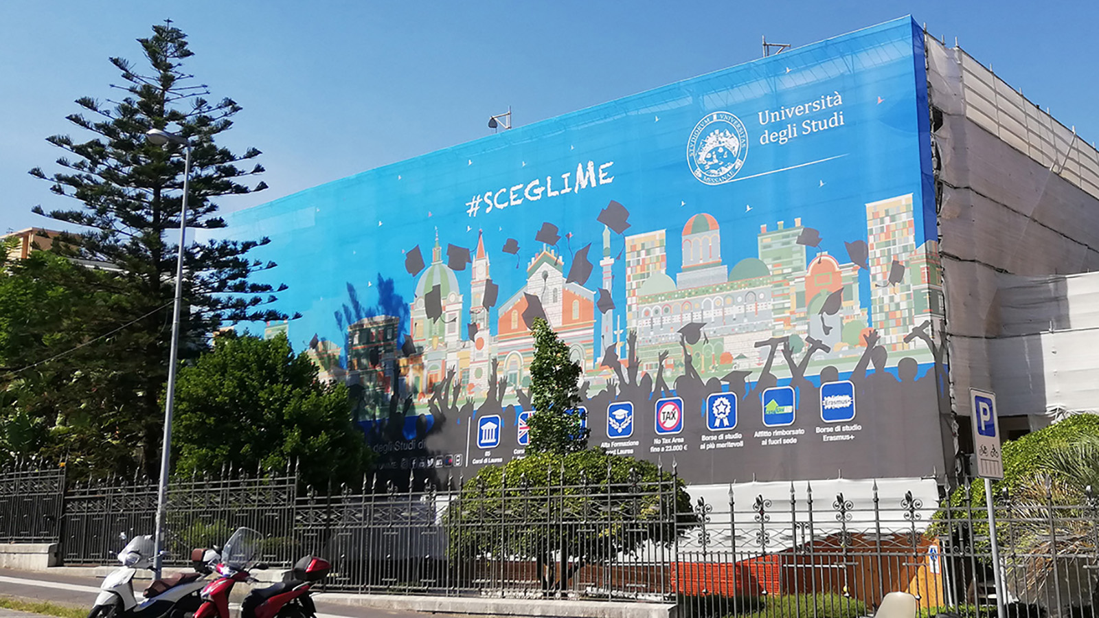 stampa teli microforati per copertura di ponteggio