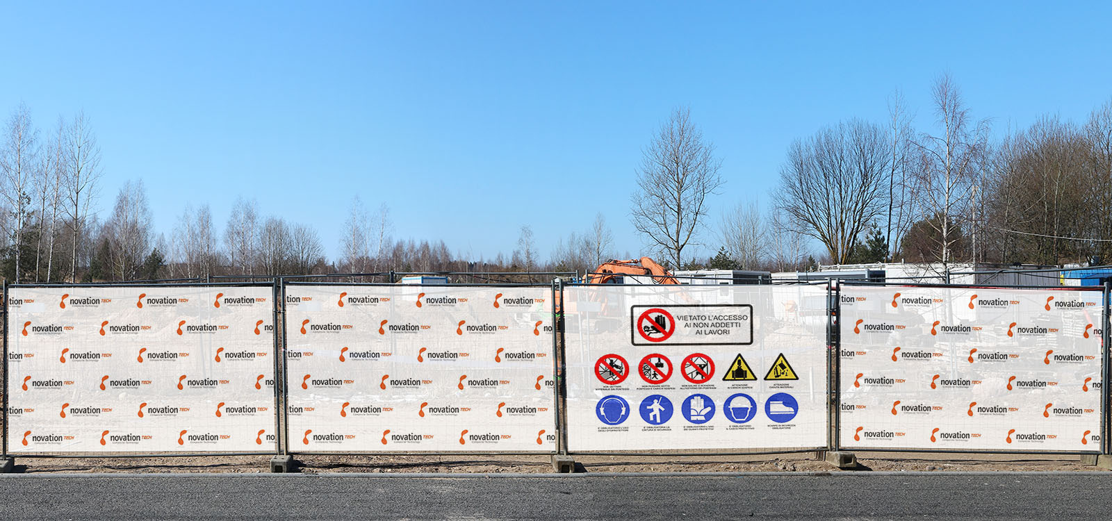 telo stanpato per recinzione cantiere Milano